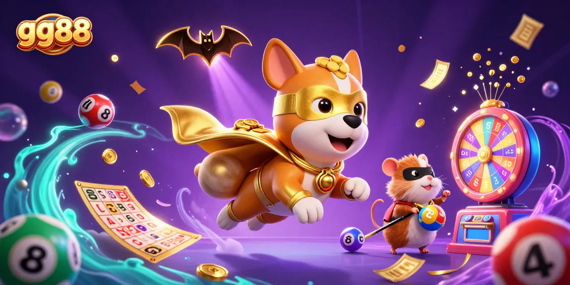 Engage in exciting wins at gg88 with a dynamic superhero scene featuring vibrant gambling elements.