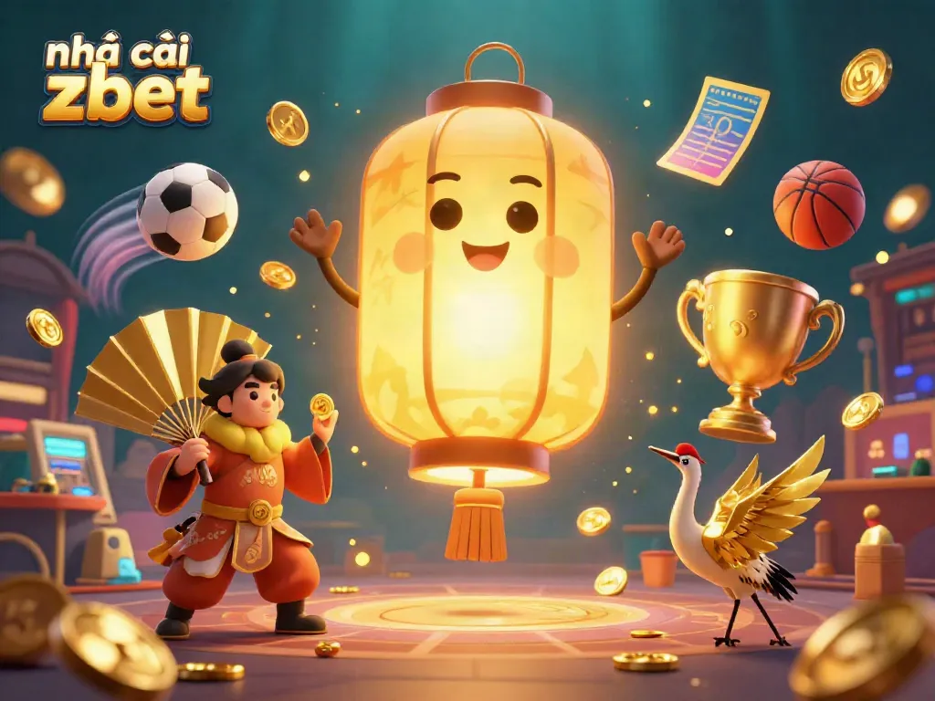 Experience excitement with nhà cái zbet, where a golden lantern spirit and companions bring the thrill of sports betting to life.