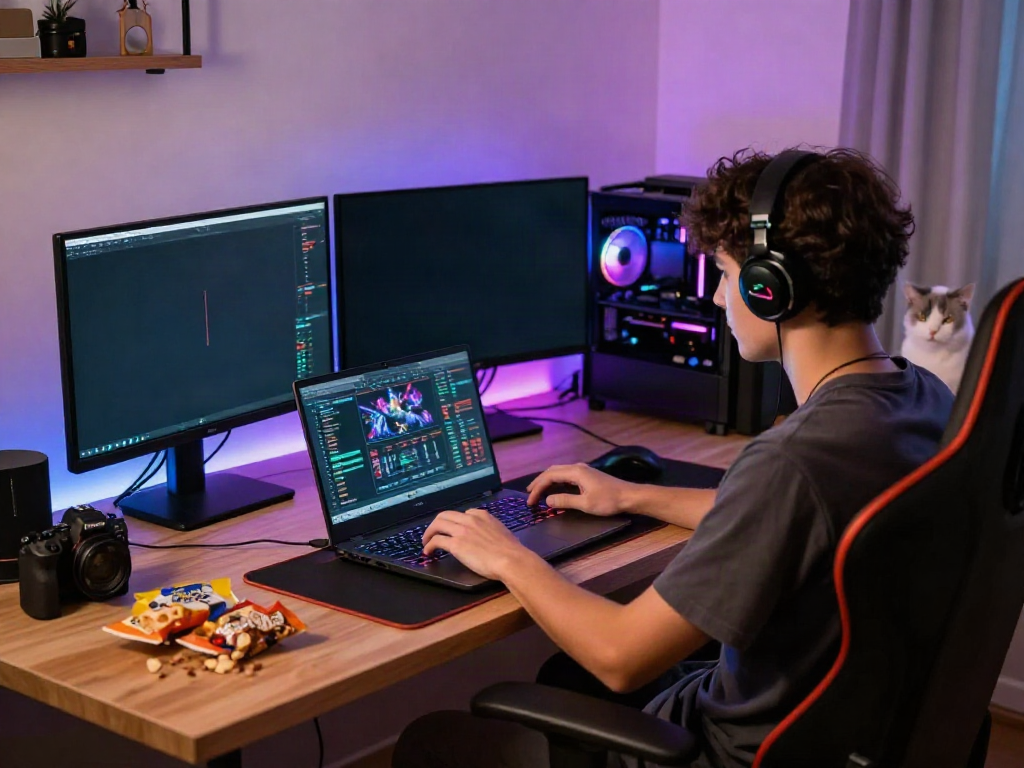 Engaging online gaming setup showcasing vibrant LED lights and gaming accessories at https://ku88vt.com/