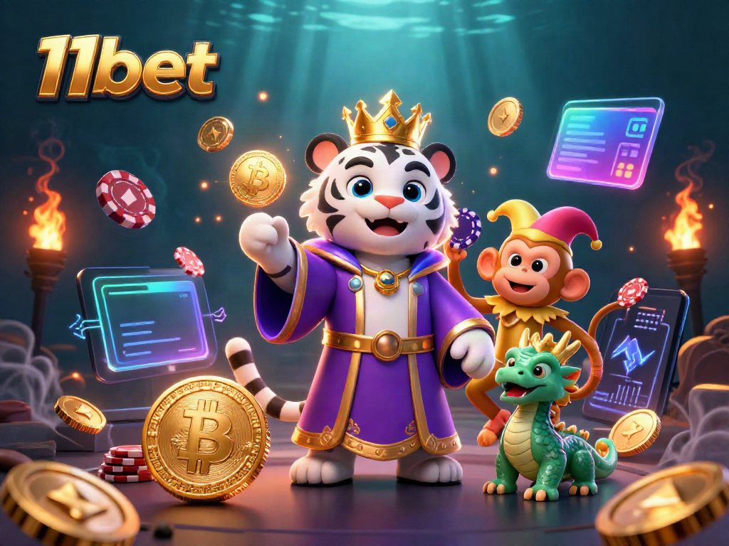 Experience thrilling moments with 11bet in a vibrant, immersive 3D casino scene.